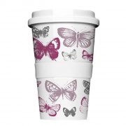 Porzellan Coffee to go Butterfly purple
