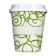 Porzellan Coffee to go Curling green