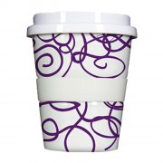 Porzellan Coffee to go Curling purple