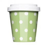 Porzellan Coffee to go Polkadots green