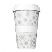 Porzellan Coffee to go Snowflake silver