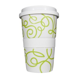 Porzellan Coffee to go Curling green