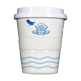 Porzellan Coffee to go Eaerlybird blue