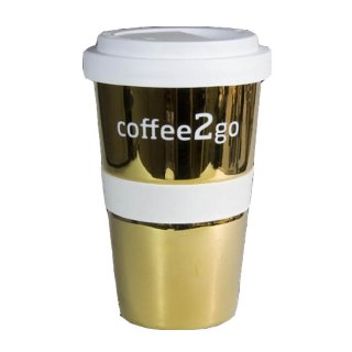 Porzellan Coffee to go Gold