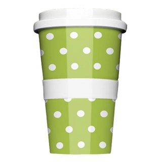 Porzellan Coffee to go Polkadots Green