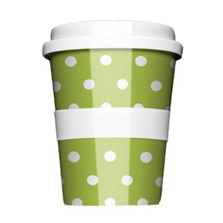 Porzellan Coffee to go Polkadots Green